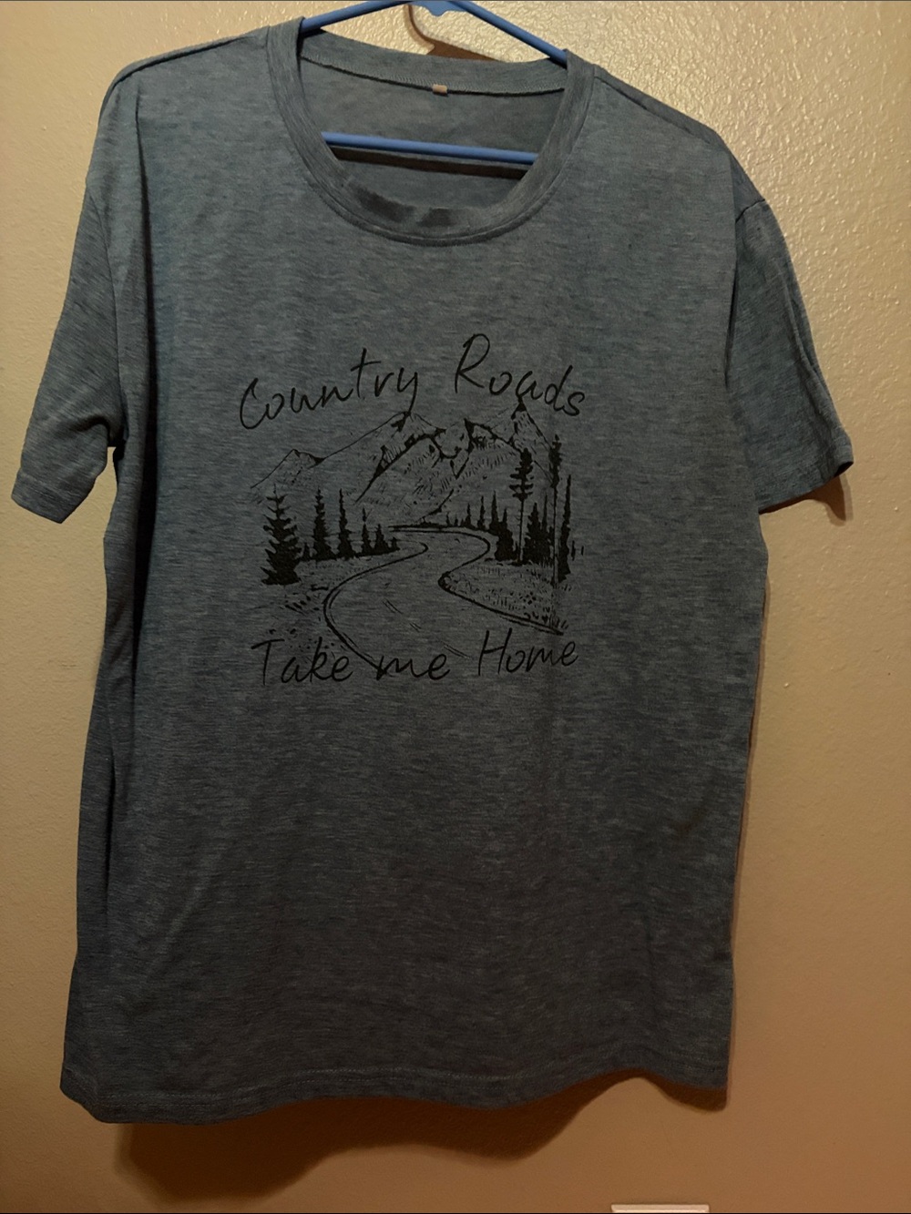 “Take Me Home Country Roads”  Heather Gray Crewneck Tee - XL